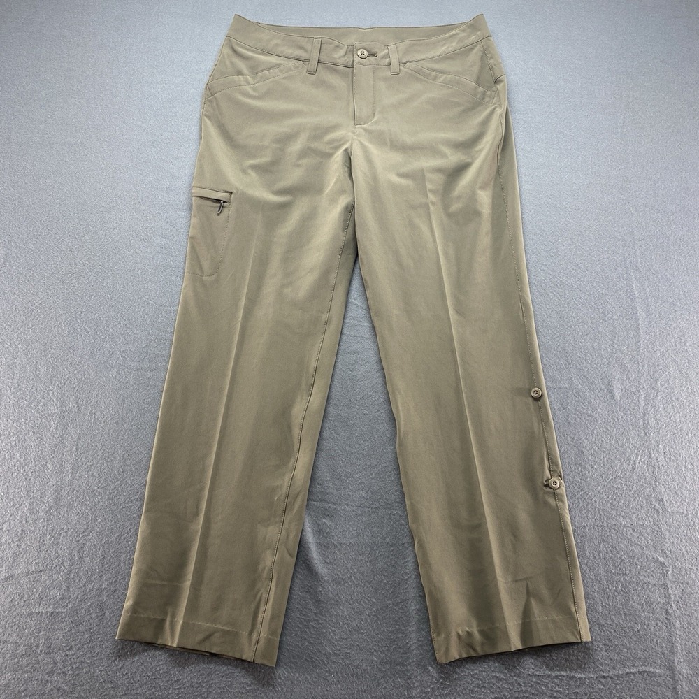 Eddie‎ Bauer Travex Hiking Pants Womens 10 Gray Roll Tab Cargo Straight Leg